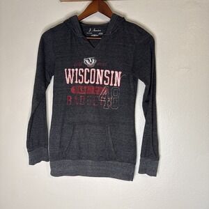 Wisconsin Badgers Hoodie J America Sportswear Pullover Gray Women's Medium